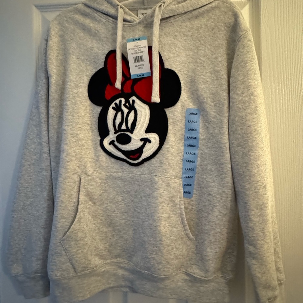 Gray Hoodie with Minnie Mouse Design
